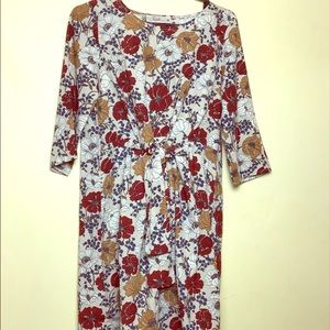 Ruche Floral Dress